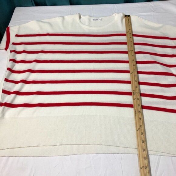 Mersea womens catalina OS red striped blue heart elbow patches pullover sweater - Picture 5 of 11